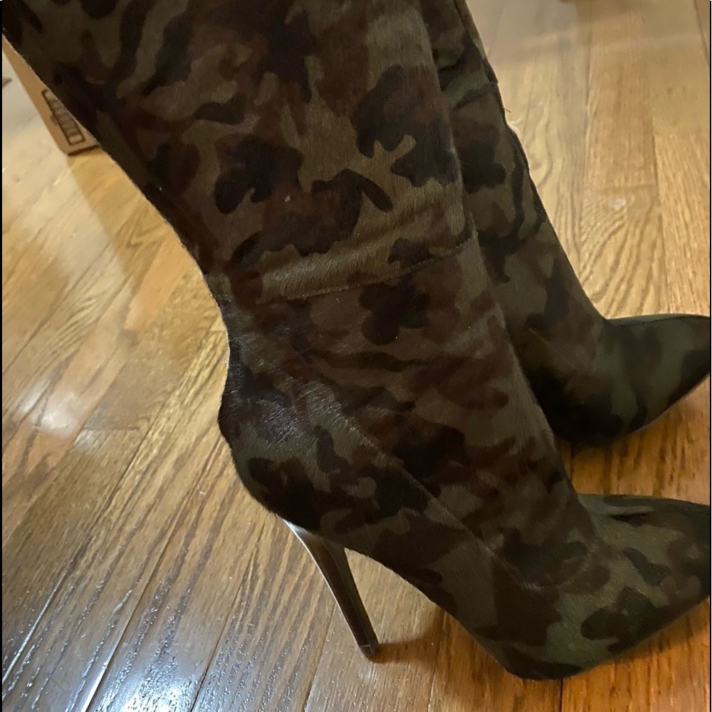 COPY - Nine West Camo Bam Calf hair over the knee boot.